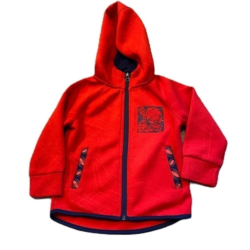 Spider-Man Hooded Sweatshirt 3T Red Blue Full Zip Kids